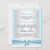  blauw en wit Satin Baptism / Christening Kaart (Voorkant)