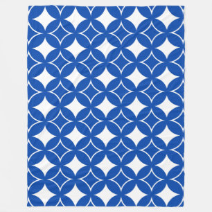 Blauw en wit scheepspatroon fleece deken