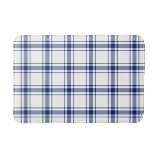 Blauw en wit scheepsplaid badmat (Voorkant)
