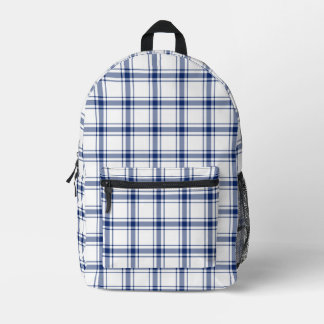 Blauw en wit scheepsplaid bedrukte rugzak