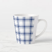 Blauw en wit scheepsplaid latte mok (Rechts)