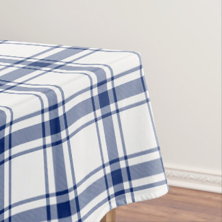 Blauw en wit scheepsplaid tafelkleed