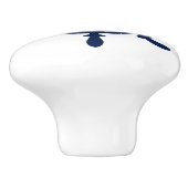 Blauw en wit, Scheepswiel, Nautisch Keramische Knop (Zijkant)