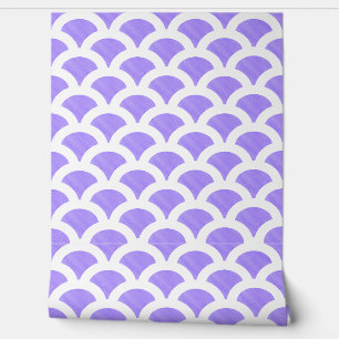 Blauw en wit Schelpbehang Behang
