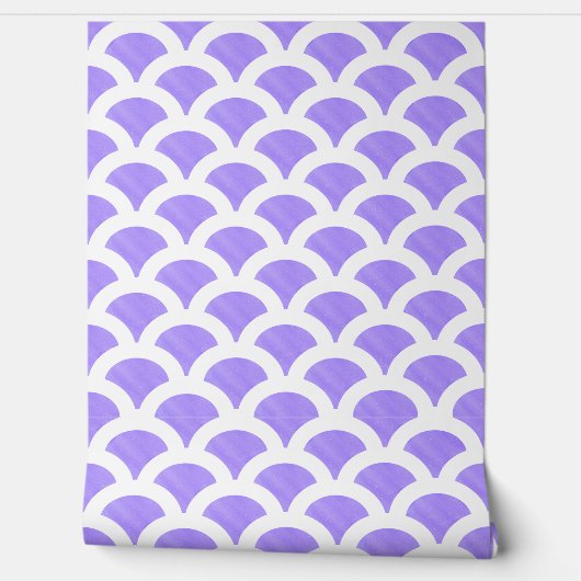 Blauw en wit Schelpbehang Behang (Afrollen)