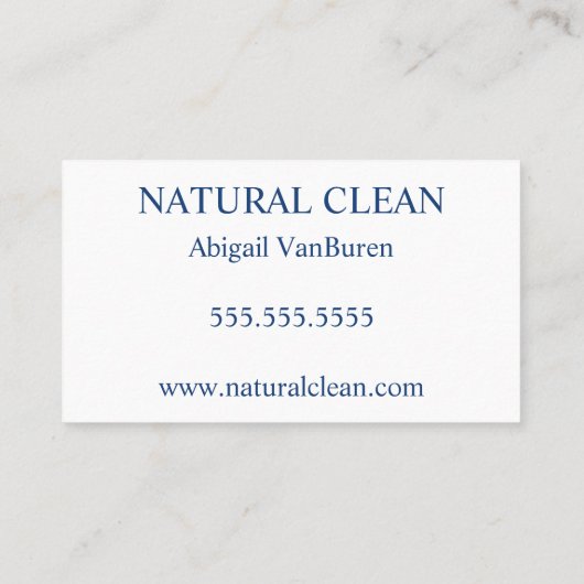 Blauw en Wit Schoonmaak Huishouding Aanpasbaar Visitekaartje (Achterkant)