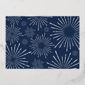 Blauw en wit script, veelzijdige kerstfoto folie feestdagenkaart (Achterkant)