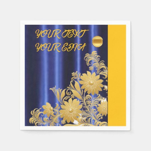 ,Blauw en wit servet, ,Blauw wit servetten voor, (Voorkant)