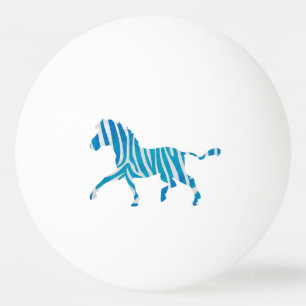 Blauw en wit Silhouette Zebra Pingpongballen