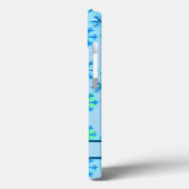 Blauw en wit Snowflake Hexagon Patroonnaam Case-Mate iPhone Case (Achterkant / Links)