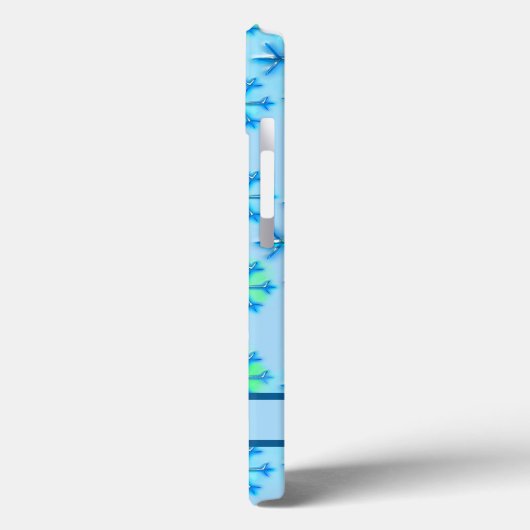 Blauw en wit Snowflake Hexagon Patroonnaam Case-Mate iPhone Case (Achterkant / Links)