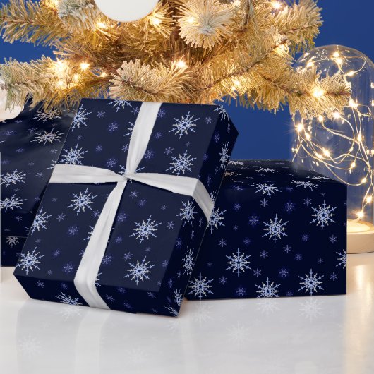 Blauw en wit snowflake papier (Feestdagen)