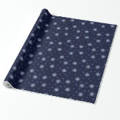 Blauw en wit snowflake papier (Uitgerold)