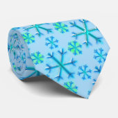 Blauw en wit Snowflake Stropdas (Opgerold)