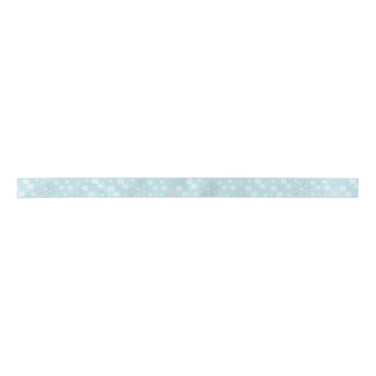 Blauw en wit Snowflakes Holiday Ribbon Lint (Voorkant)