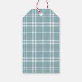 Blauw en wit speldenblauw cadeaulabel (Achterkant)