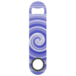 Blauw en wit spiraalvormig patroon speed flessenopener