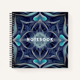 Blauw en wit Spirograph Design Notitieboek