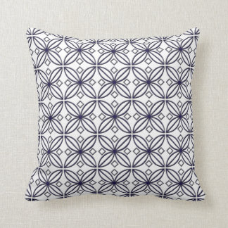 Blauw en wit ster bloem ontwerp werp kussen