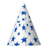 Blauw en wit  sterpatroon feesthoedjes (Achterkant)