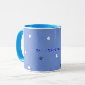 Blauw en wit sterren Je bericht Aangepaste Mokken (Voorkant links)