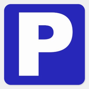 Blauw en wit sticker parkeerbord