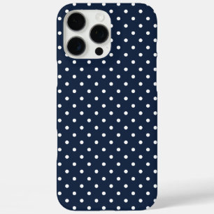 Blauw en wit stippenpatroon iPhone 16 pro max hoesje