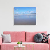 Blauw en wit strand canvas afdruk (Insitu (Woonkamer))