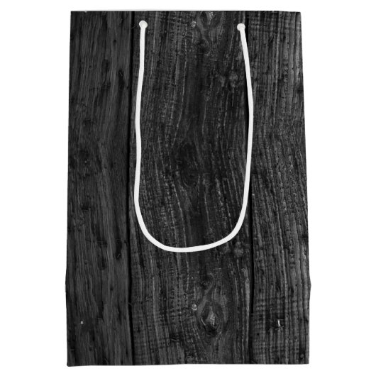 Blauw en wit String Bow On Wood Medium Cadeauzakje (Achterkant)