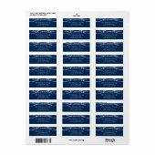 Blauw en Wit String Lights Retouradres Etiket (Full Sheet)