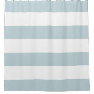 Blauw en Wit Stripe Custom Kleur Douchegordijn
