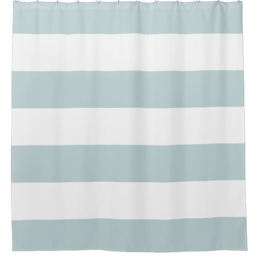 Blauw en Wit Stripe Custom Kleur Douchegordijn (Voorkant)