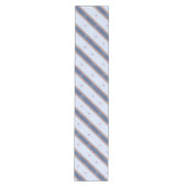 Blauw en wit Striped design Medium Tafelloper (Voorkant)