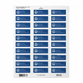 Blauw en wit symbool voor vrede etiket (Full Sheet)