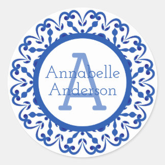 Blauw en Wit Talavera Personaliseerbare Sticker