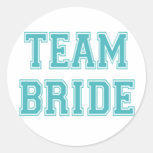 Blauw en wit Team Bruid Stickers