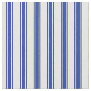 Blauw en wit Ticking Strepen Stof