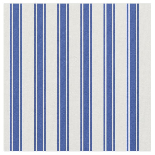 Blauw en wit Ticking Strepen Stof (Close Up)