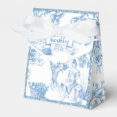 Blauw en wit Toile de Jouy bruidsdouche Bedankdoosjes (Voorkant Zijde)
