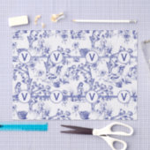 Blauw en wit toile tissuepapier (Craft)