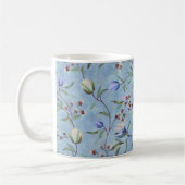 Blauw en wit Tulps Anemones Pattern Koffiemok (Links)