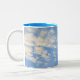 Blauw en wit tweekleurige koffiemok