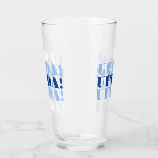 Blauw en wit Uffda Beer Glass Glas (Links)