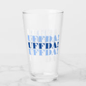 Blauw en Wit Uffda Bierglas Glas (Achterkant)