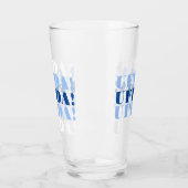 Blauw en Wit Uffda Bierglas Glas (Links)