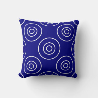 Blauw en wit van de marine met cirkels kussen