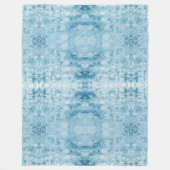 Blauw en wit veerpatroon fleece deken (Voorkant)