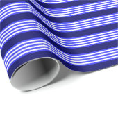 Blauw en wit vijf strepen patroon cadeaupapier (Rol Hoek)