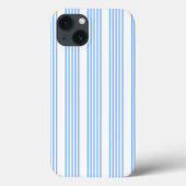 Blauw en wit vijf strepen patroon Case-Mate iPhone case (Achterkant)