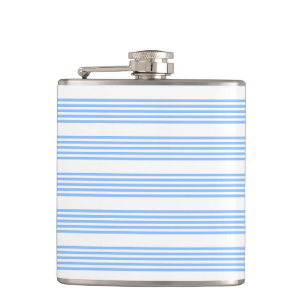 Blauw en wit vijf strepen patroon heupfles